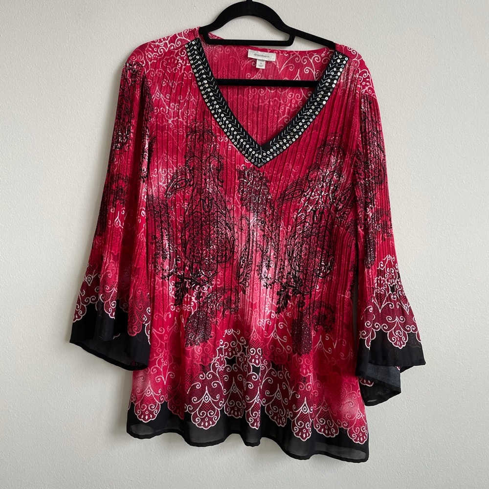 DRESS BARN RED BLOUSE